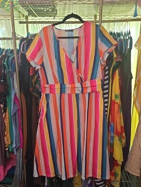 Ouges A-Line Striped Dress
